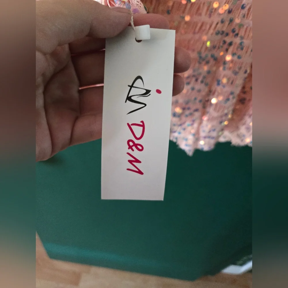 Pink Sequin Long Sleeve Dress - Picture 2 of 4